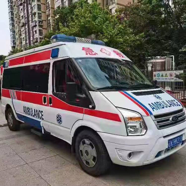 高坪长途救护车护送病人返乡